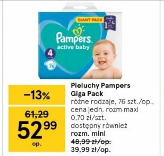 pieluchy pampers tesco