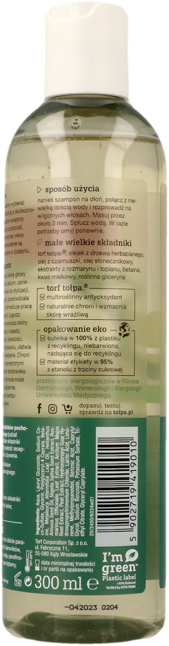 tołpa green aktywny szampon do włosów z łupieżem 200ml rossamann