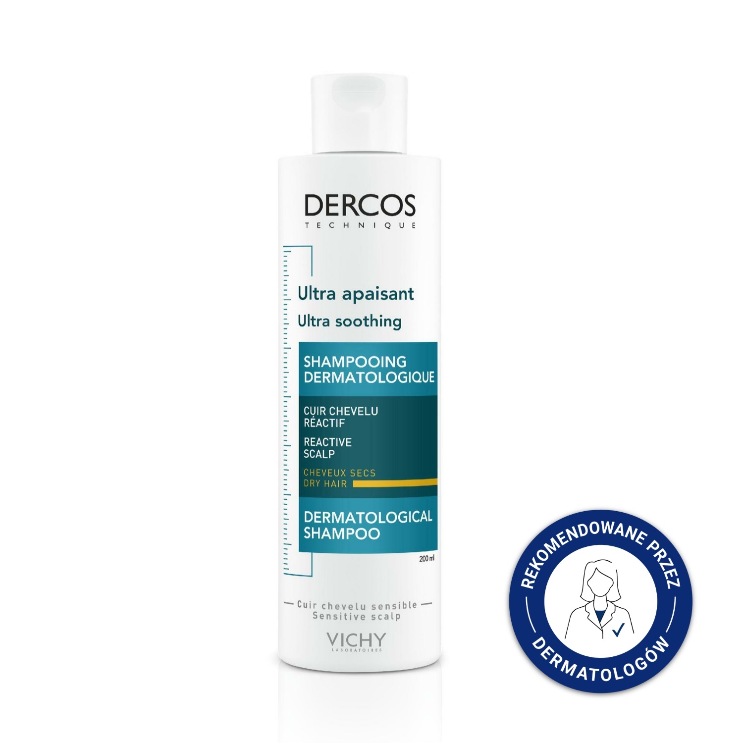 vichy dercos szampon przeciwłupieżowy do włosów suchych 200 ml