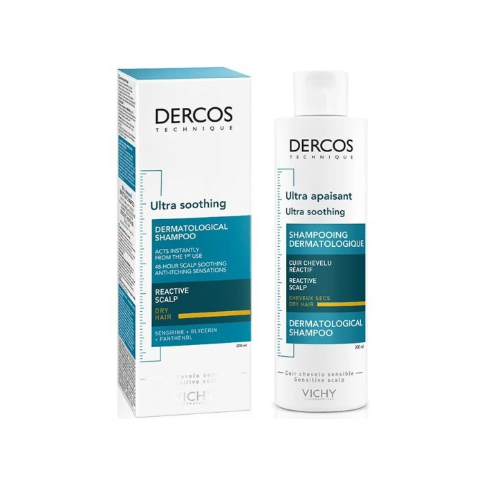 vichy dercos szampon ultrakojący włosy suche 200ml